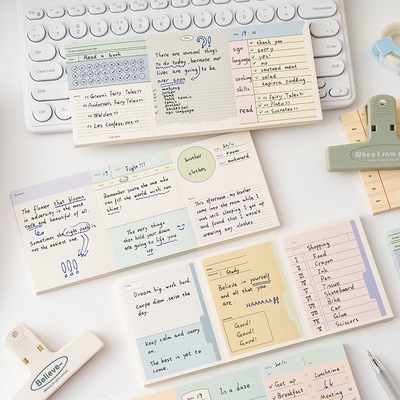 生活随笔三段便签纸本ins计划打卡手帐素材可撕便签文具时间管理自律打卡简约考研学习任务清单记事便签本