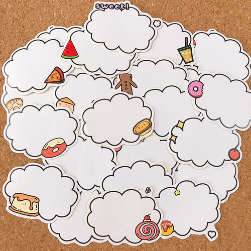 卡通小猫甜品可书写儿童成长标签