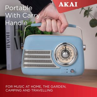 复古蓝牙FM 收音机 便携 扬声器5W输出复古 Akai 3英寸 约7.6厘米