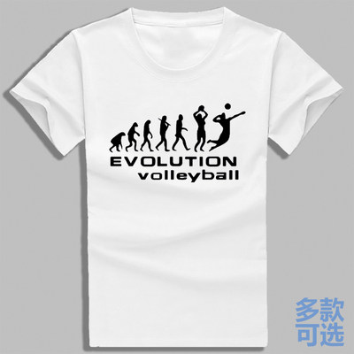 排球永不停歇排球队evolution volleyball纯棉上衣服纯棉T恤短袖