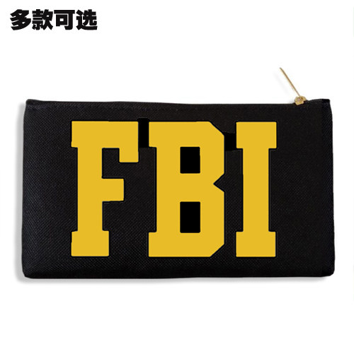 fbi美国联邦调查局符号标志logo手机包收纳袋手拿笔袋零钱帆布包