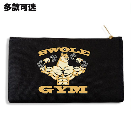 肌肉秋田柴犬swloedoge沙雕狗子buffpic笔袋帆布笔袋手机包收纳袋