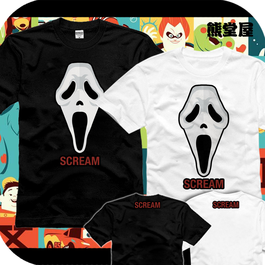 惊声尖叫夺命狂呼直筒宽松圆领全纯棉短袖t恤打底衫半袖上衣服