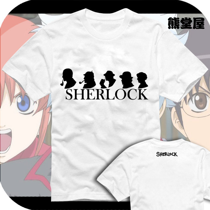 神探夏洛克福尔摩斯百搭直筒宽松圆领全纯棉半短袖t恤衫上衣服