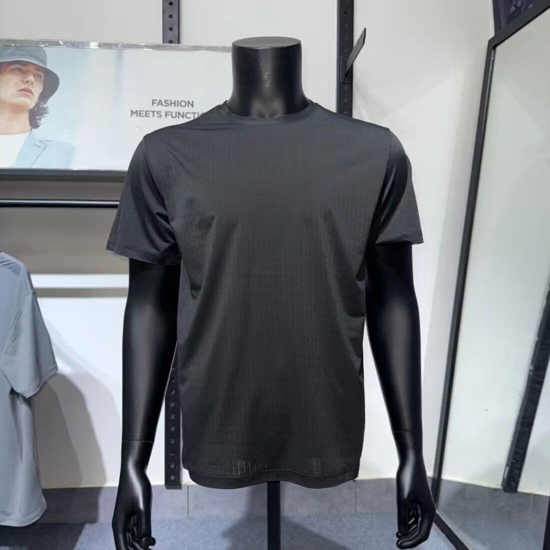 JJ男短袖T恤纯色圆领宽松速干潮牌高端液氨丝光棉夏季上衣