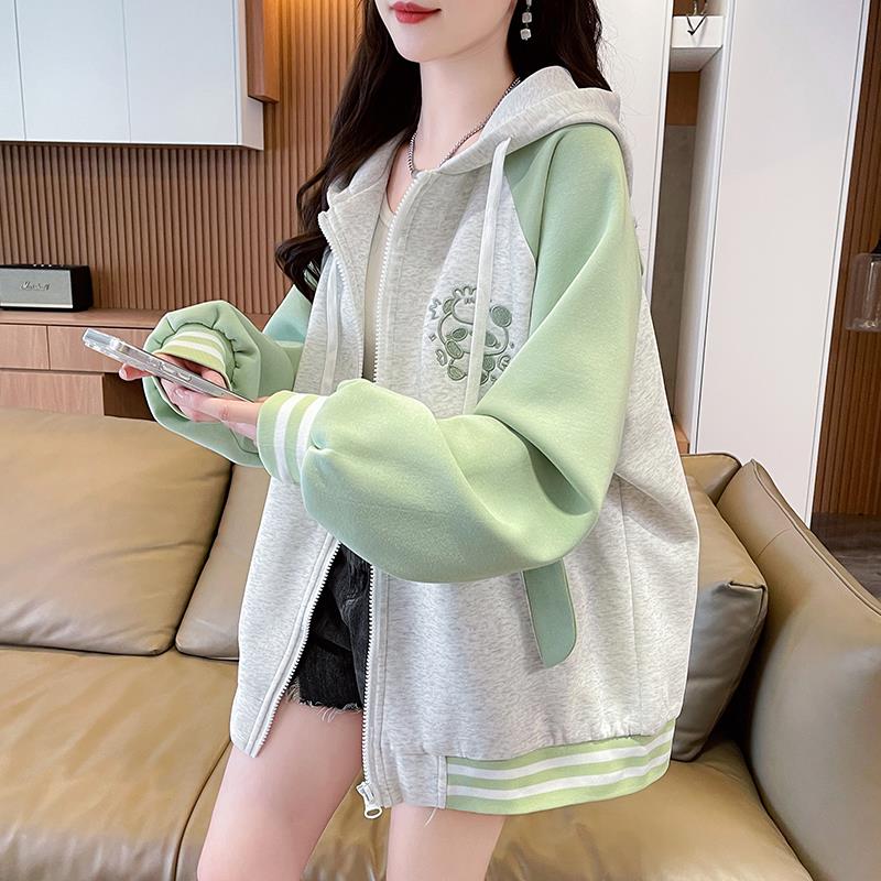 韩系早秋棒球服外套女春秋季卫衣2025新款初高中学生大童夹克上衣