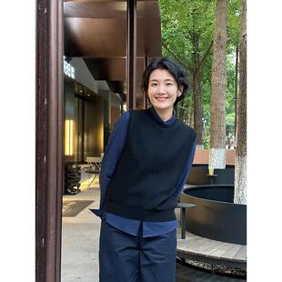 周浪清 羊毛针织马甲2025秋季新款女装无袖背心外穿坎肩叠穿上衣