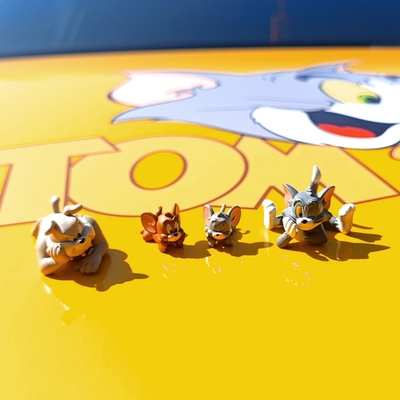 汽车内摆件可爱猫和老鼠汤姆杰瑞显示屏后照镜装饰中控屏趴趴摆件