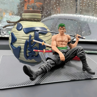 海贼王路飞索隆手办模型车载中控台公仔摆件电脑机箱桌搭装饰品男