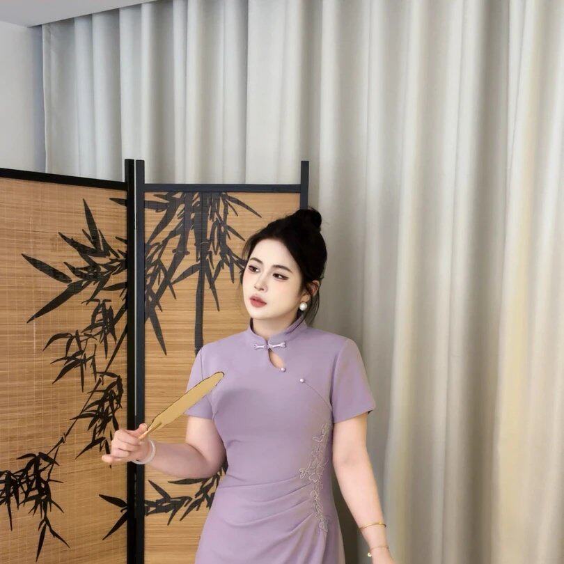 大码胖mm春季新款温柔气质显瘦新中式旗袍连衣裙