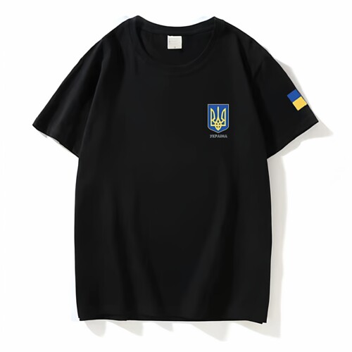 乌克兰Ukraine标志国家队T恤短袖男女圆领纯棉上衣服宽松休闲夏季