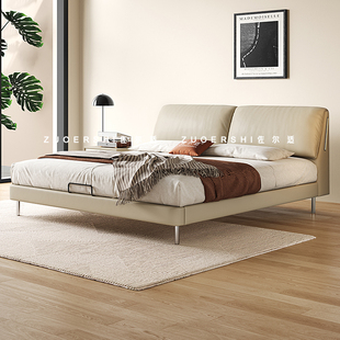 政府补贴佐尔适大象耳朵皮床意式极简主卧婚床1.8米床高端真皮床