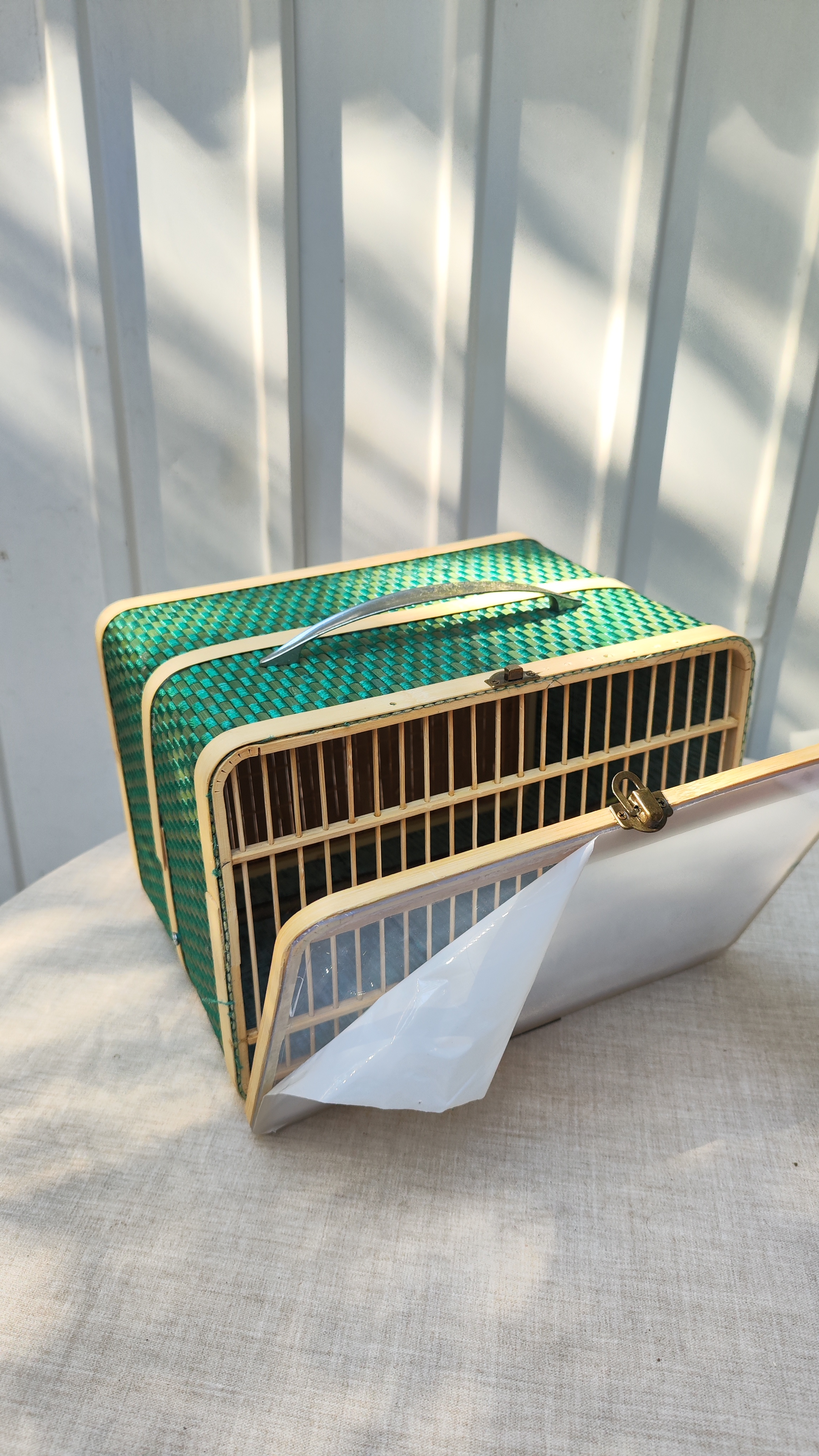 透明盖防风保暖竹编鸟箱笼运输手工柳莺制作鸟笼长方形小号黄豆鸟