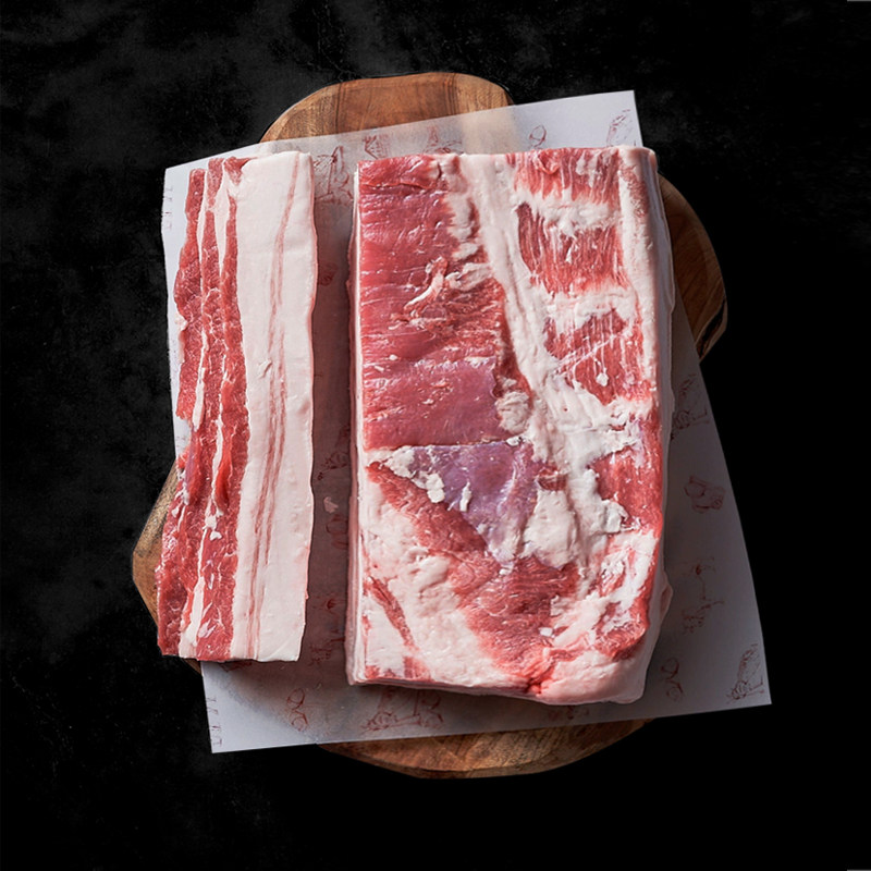 原装西班牙伊比利亚黑猪散养橡果猪去皮五花肉烤肉食材1.75kg