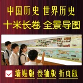十米长卷中外历史卷轴版 王朝更迭大事年表人物事迹等比例时间轴