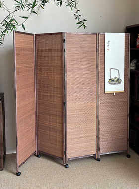 带滑轮可推拉折叠家用屏风隔断