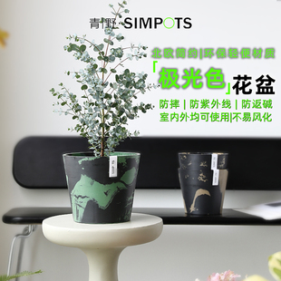 青野园艺家树脂塑料环保轻便大小号花盆仙人球多肉绿植北欧室内外