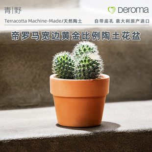 青野园艺家deroma帝罗马红陶土盆透气小花盆北欧简约多肉兰花套盆