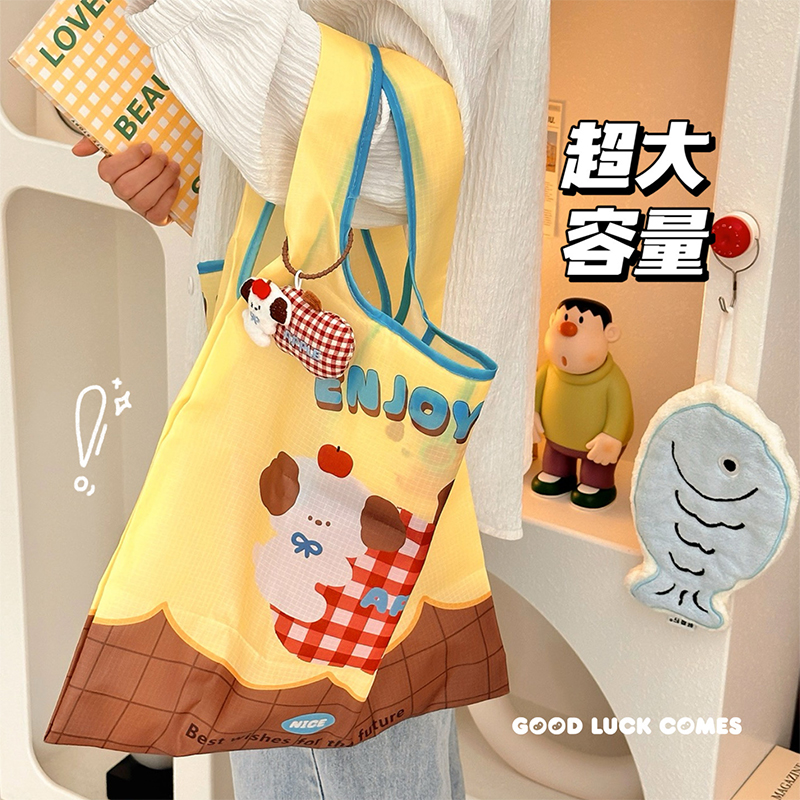 卡通购物袋大容量便携式超市买菜手提袋子可折叠收纳手提环保袋