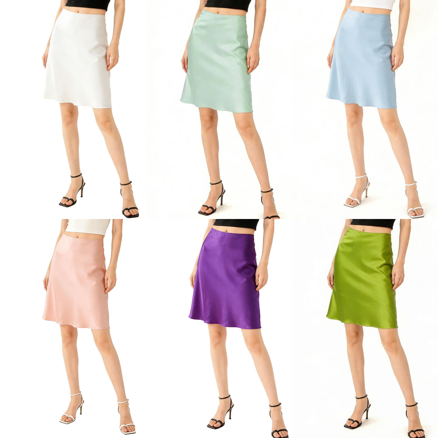 法式多巴胺短裙真丝包臀半身裙2026新夏季桑蚕丝修身缎面鱼尾裙女