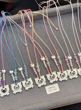 足银999巴啦啦小魔仙项链纯银编制爱心小众锁骨链送闺蜜女友礼物