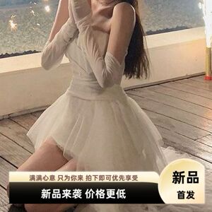 生日party裙子气质性感抹胸白色连衣裙订婚礼服裙轻奢小众高端裙