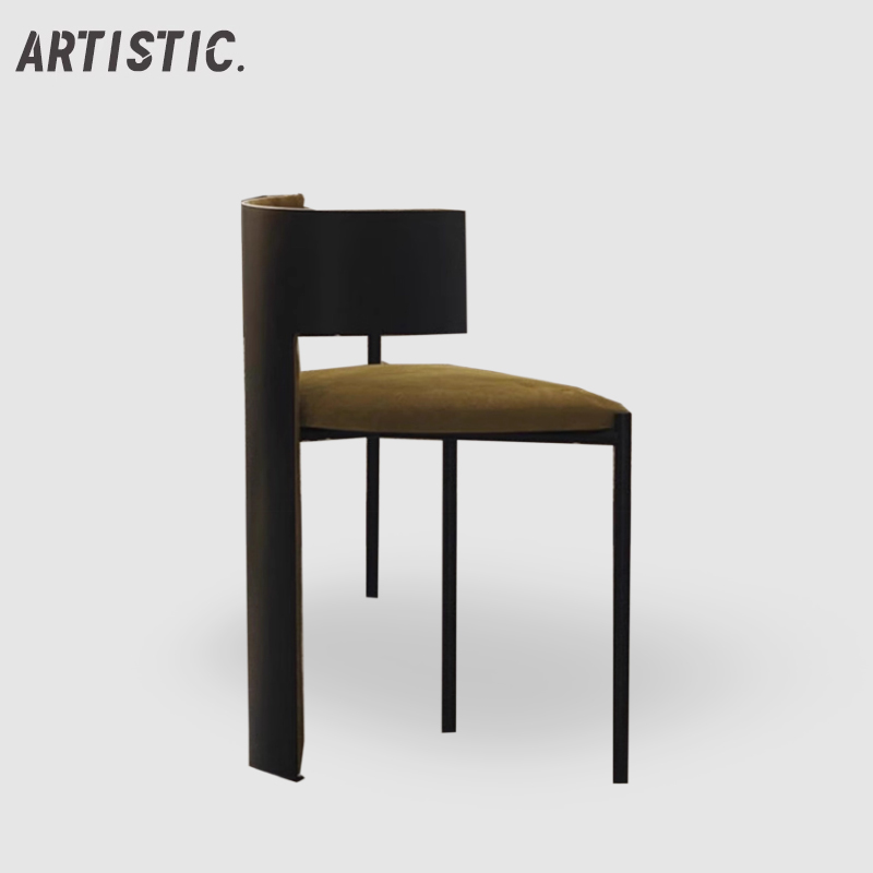 意式餐椅设计师简约家用轻奢书桌凳极简靠背餐桌椅白蜡木梳妆凳子