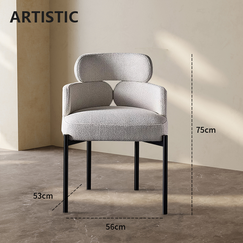 北欧轻奢餐椅布艺意式简约现代家用餐厅极简餐桌靠背椅设计师椅子