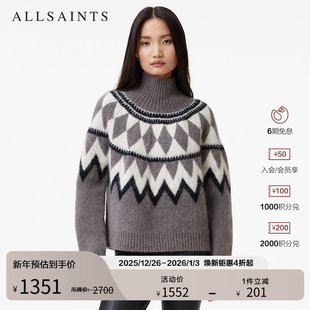 女装 秋冬季 W086KB 菱格针织衫 ALLSAINTS女士费尔岛套头毛衣