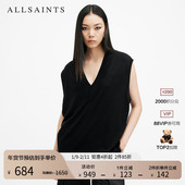 ALLSAINTS女士V领针织背心百搭羊毛套头上衣秋季 女装 W036KB