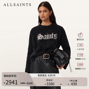 字母针织毛衣2026春季 W028KD 时尚 ALLSAINTS女士慵懒羊绒衫