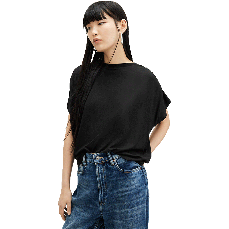 ALLSAINTS女士纯色百搭T恤宽松短袖打底衫2025夏季经典款WM521Z