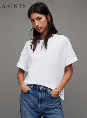 ALLSAINTS女士洋气宽松纯色T恤短袖上衣打底衫秋季女装WM636Z