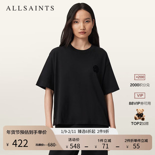 ALLSAINTS女士休闲运动T恤圆领短袖纯色上衣2025秋新款W018JD