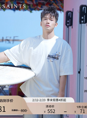 明星同款ALLSAINTS男士街头涂鸦T恤休闲短袖印花2025年秋季M063PC