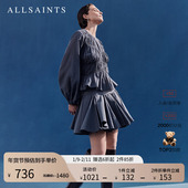 ALLSAINTS女士百褶中腰半身裙褶皱蓬蓬短裙2025年秋季 新款 W016RD