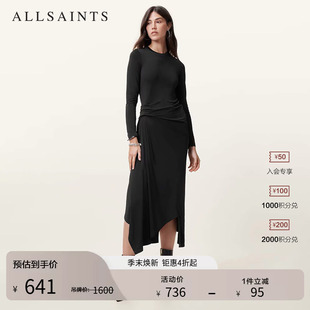 女装 W279DC 连衣裙柔软小黑裙2026年春季 ALLSAINTS女士气质修身