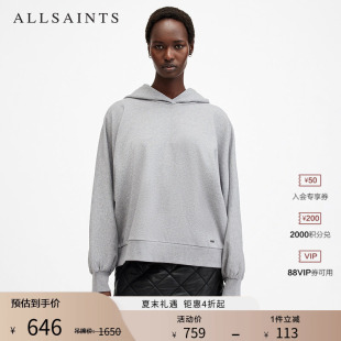 ALLSAINTS女士蝙蝠袖连帽卫衣宽松套头衫2026年春季W078JB