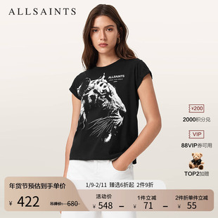 ALLSAINTS女士虎头印花T恤短袖上衣打底衫2025年秋季新款W038JD