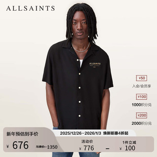 男装 ALLSAINTS男士 蛇年衬衣2025年秋季 印花衬衫 M034SC 短袖