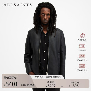 男装 ALLSAINTS男士 款 毛领皮衣HAYWARD真皮夹克外套春秋季 修身