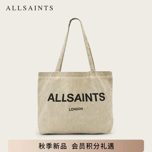 ALLSAINTS男士字母帆布袋UNDERGROUND水洗托特包2026秋季新款