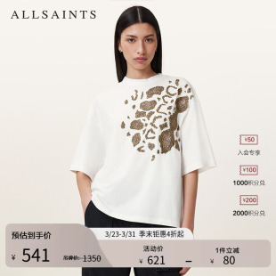 女装 穿搭2026年春季 W068JC 时尚 ALLSAINTS女士印花T恤圆领半袖