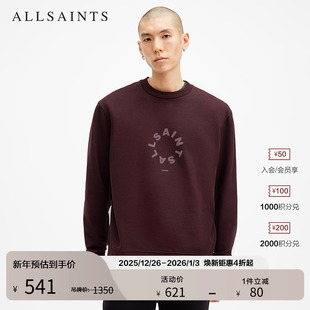 男装 ALLSAINTS男士 款 官方秋季 M035NB Logo卫衣舒适圆领运动衫