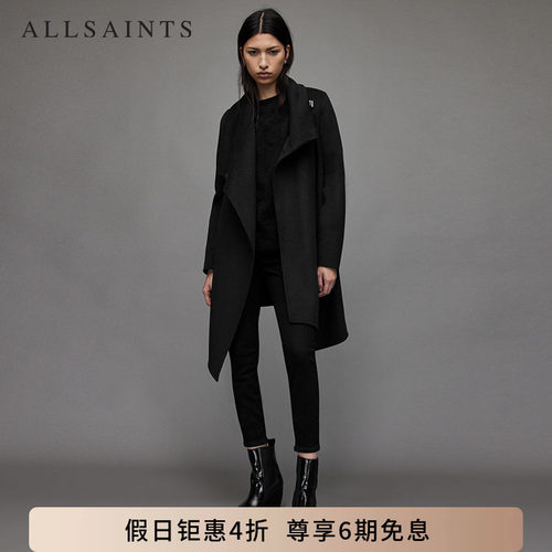 allsaints女士呢子大衣