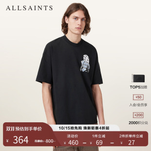 男装 上衣2025秋季 M035PC 印花扑克T恤宽松圆领短袖 ALLSAINTS男士