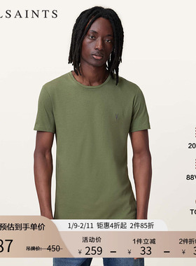 ALLSAINTS男士修身羊头T恤圆领短袖柔软上衣2025年秋季男装M028JB