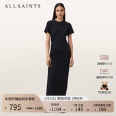 新款 ALLSAINTS女士气质连衣裙长款 T恤裙小黑裙2025秋季 W227DD
