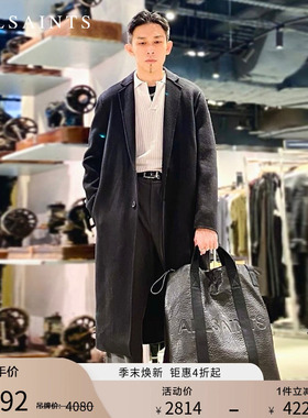 ALLSAINTS男士保暖毛呢大衣羊毛混纺休闲外套2026年春季M064OD