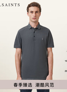ALLSAINTS男士短袖Polo衫修身羊头T恤简约上衣春季款男装M075PB